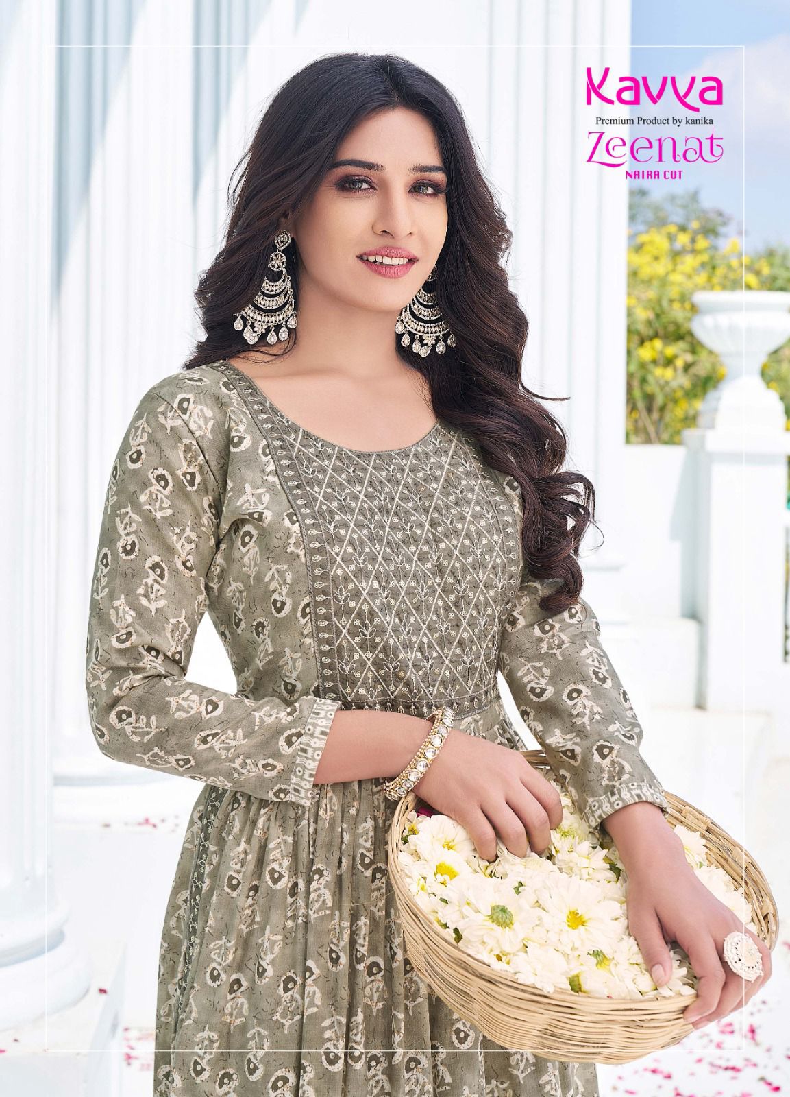 Zeenat Vol 9 By Kavya Naira Cut Printed Kurti With Bottom Dupatta Wholesale Online
